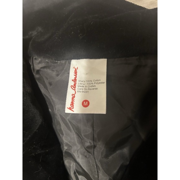 Hanna Andersson Dress Women M Black Velvet Sleeveless Pockets Zip Holiday Party - Picture 4 of 6